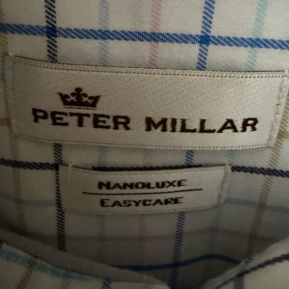 Peter Millar Nanoluxe Easy Care Button Up Long Sleeve Shirt Size Medium - Picture 3 of 4